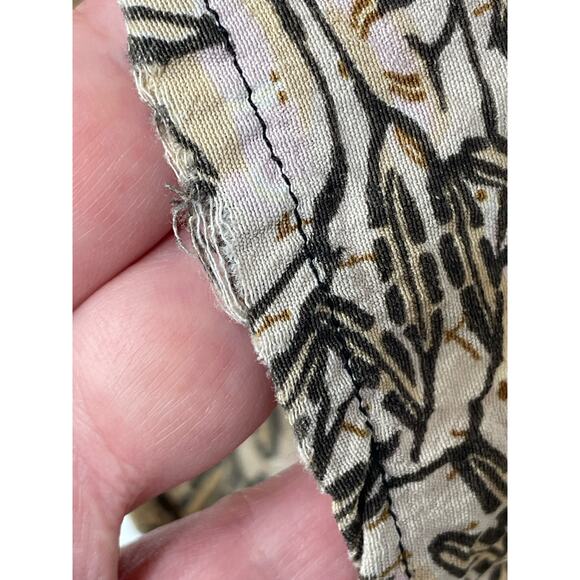 Vintage FLAX Joanne Engelhart Tunic Blouse Botanical Leaves Vtg Cream Brown‎ S - Picture 5 of 11